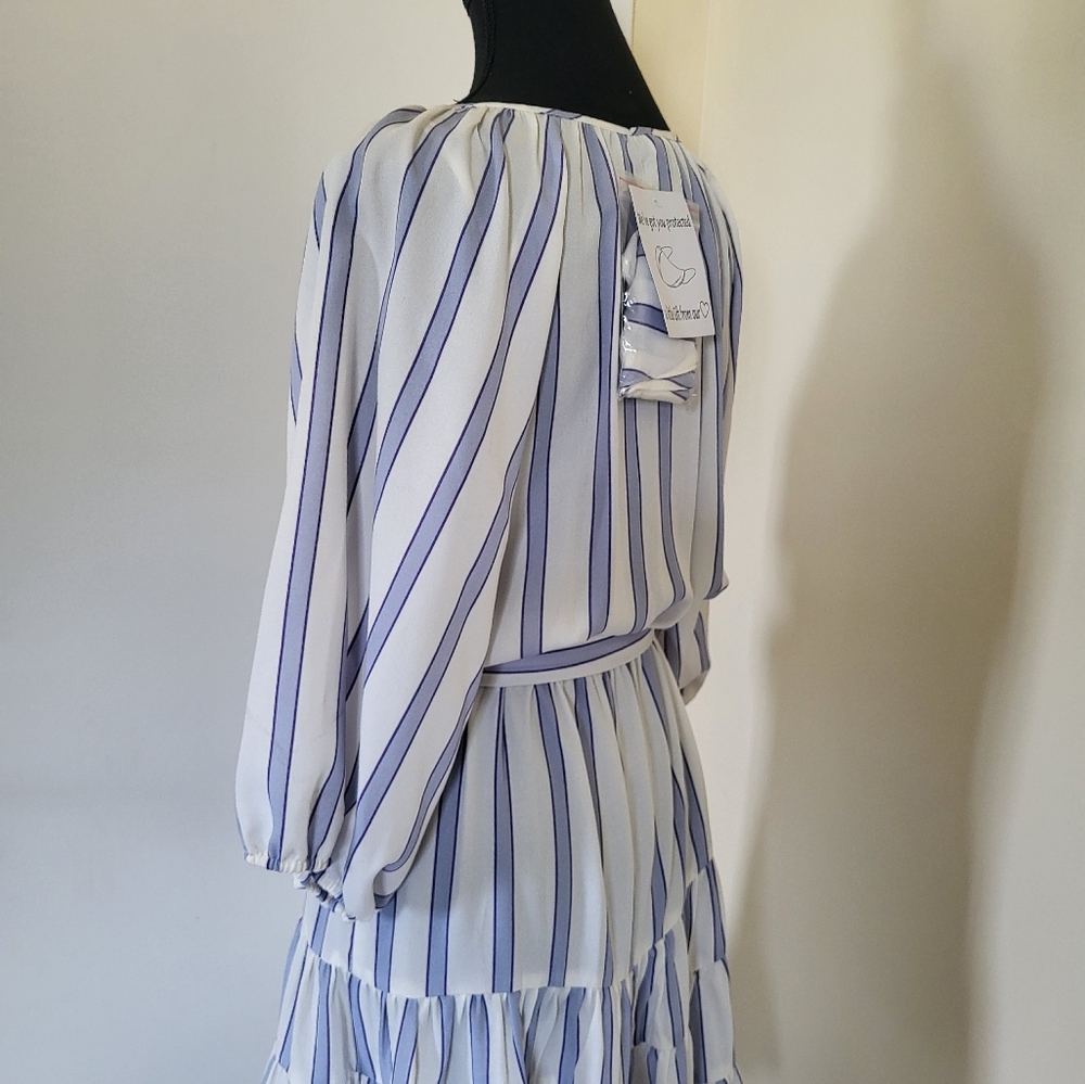 GABBY SKYE Striped Blue and White Dress - Picture 4 of 14